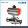 3 way ball valve with spring return pneumatic AT actuator